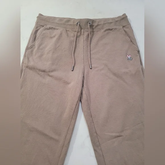 Psycho Bunny Tan Joggers with Iconic Logo - Picture 2 of 7